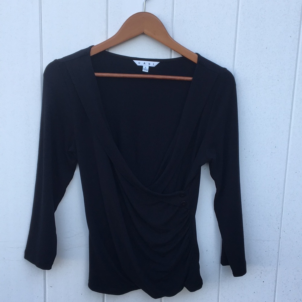 C A b i Black Wrap Top